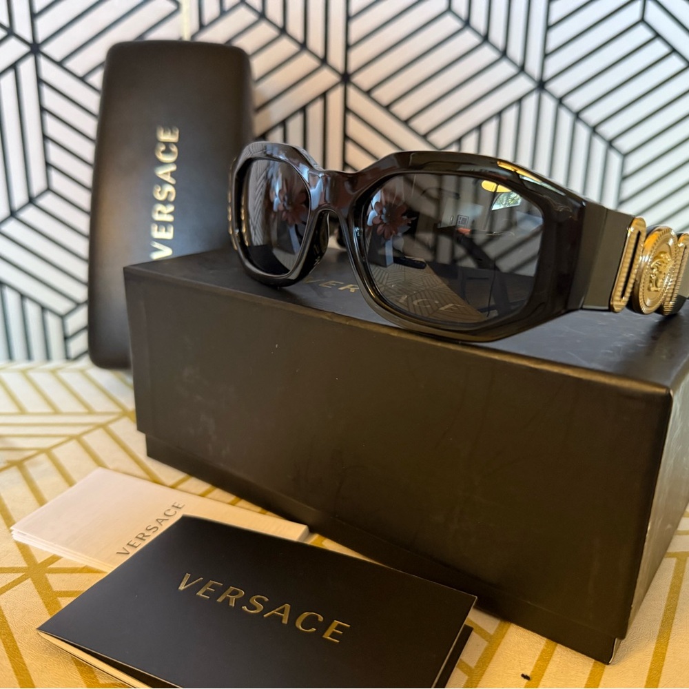 Versace Black and Gold Sunglasses